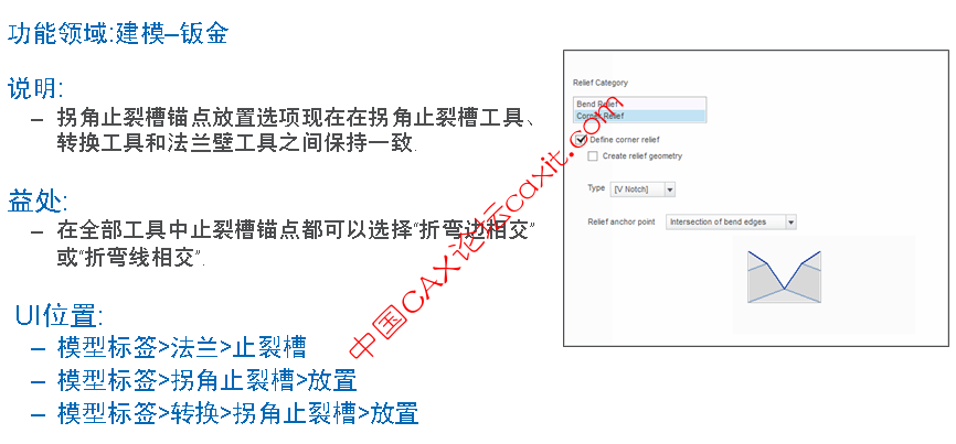 法兰壁中的拐角止裂槽锚点类型