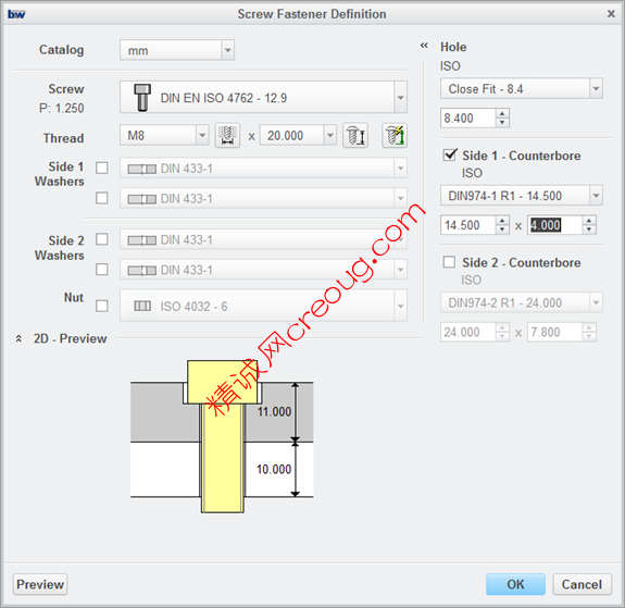 PTC Creo Intelligent Fastener eXtension 智能紧固件