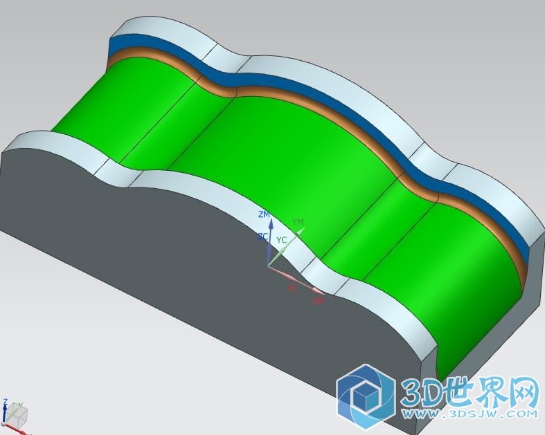 3D轮廓加工蓝色面