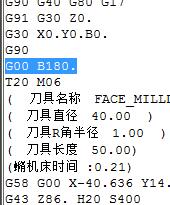 怎么把g00b180.后处理在t20 m06;之后