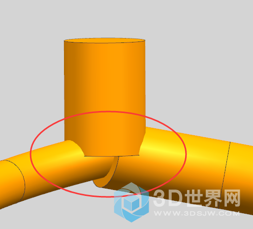 三个圆柱怎么平滑相连