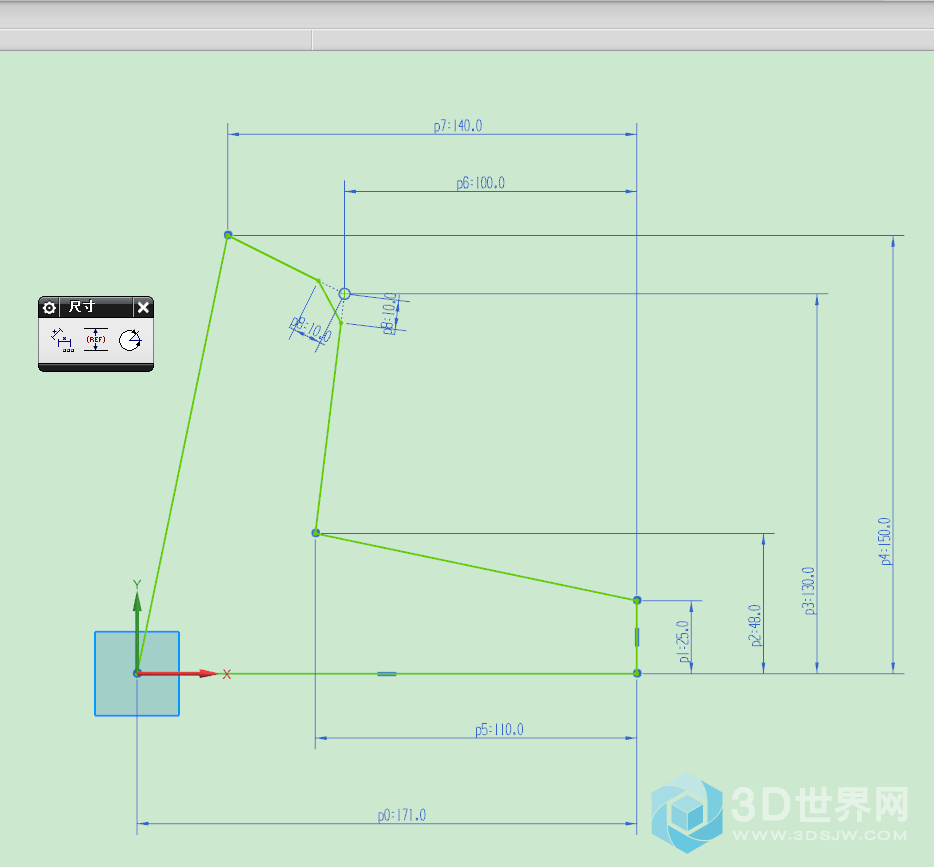 标注状态下线条显示是绿色