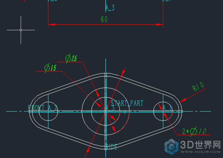 creo导出CAD，径向标注的尺寸字体发生改变，其他的无变化