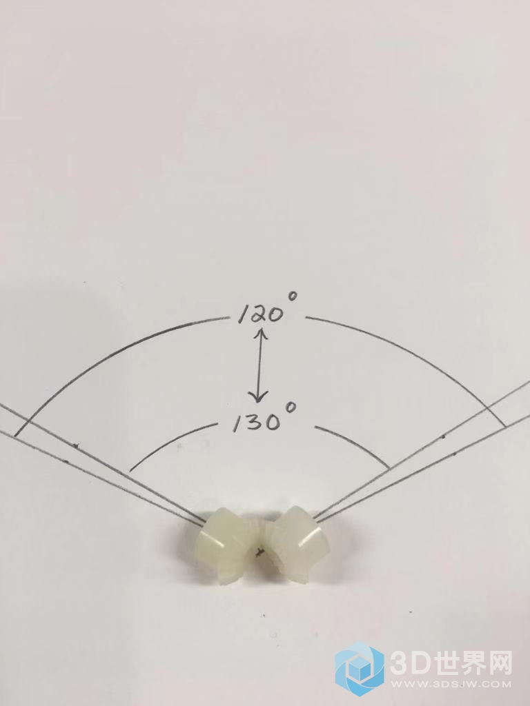 两个相同的锥齿轮啮合。