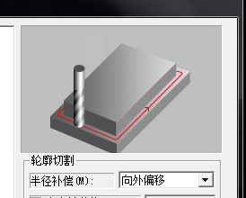 半径补偿向外