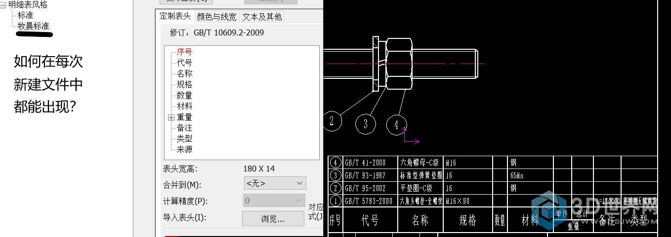 明细表