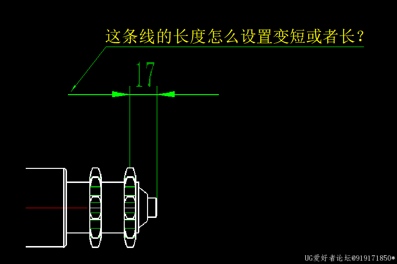 图纸尺寸线的这个长度如何设置？