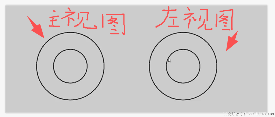 根据这两个视图画出立体图，没有尺寸