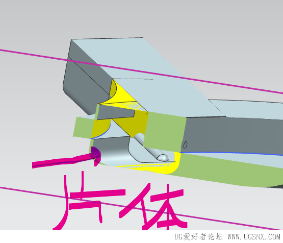 放到一起重合部分片体