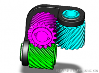 SolidWorks制作的用于三轴传动的螺旋齿轮