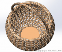 分享一个SolidWorks绘制的竹篮