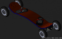 分享一个SolidWorks绘制的山坡滑板