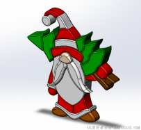 分享一个SolidWorks绘制的地精圣诞老人模型