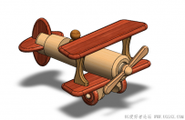 分享一个SolidWorks绘制的木质玩具飞机摆件