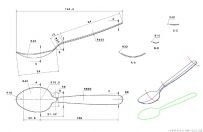 分享一把SolidWorks绘制的调羹带图纸