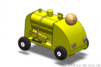 分享SolidWorks绘制的微型蒸汽汽车