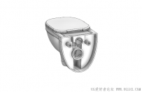 分享一个壁挂式马桶模型