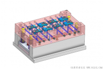 分享一套1出8塑料外壳模具