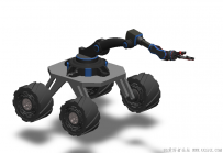 SolidWorks制作的带移动基座的机械臂