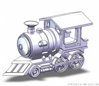 分享一个SolidWorks绘制的玩具蒸汽火车头模型