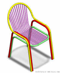 分享一个SolidWorks绘制的不锈钢靠背椅子