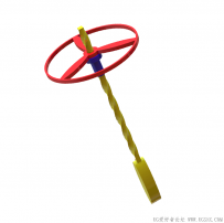分享一个SolidWorks绘制的竹蜻蜓玩具 很多人小时候肯定玩过