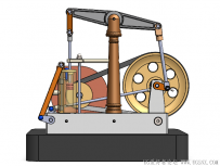分享一个SolidWorks绘制的单缸蒸汽机