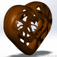 分享一个SolidWorks绘制的心形同心模型