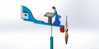 分享一个SolidWorks绘制的风力小玩具机构