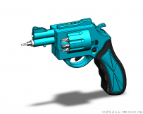 分享一个SolidWorks绘制的左轮手枪外形的电动螺丝刀
