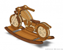 分享一个SolidWorks绘制的玩具摩托车摆件