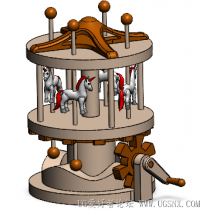 分享一个SolidWorks绘制的旋转木马机构