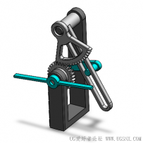 SolidWorks制作的90度摆动齿轮与滑轨组合机构