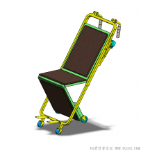 分享一个SolidWorks绘制的担架兼轮椅