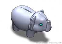 分享一个SolidWorks绘制的大象储蓄罐