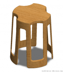 分享一个SolidWorks绘制的弧形木制吧台凳